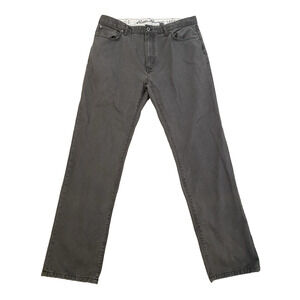 Eddie Bauer Legend Wash Mens Canvas Pants Size 38x34 Straight Fit Gray Chinos
